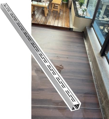 GLMGBP Canal de Drenaje Estrecho para balcón, jardín, Parque Infantil, desagüe de Patio Ultrafino de Acero Inoxidable, desagüe de Entrada Personalizable de Alta Capacidad (7 x 5 x 10)