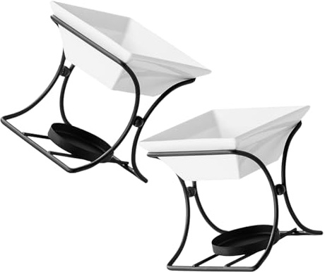 Amosfun 2Set Scalda in con Candela Tea Light Pentola Fonduta Quadrata per Sciogliere Formaggio Cioccolato Caramello e Ciotole Individuali per Dessert e Party