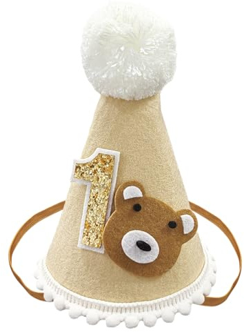 DIPZO 1. Geburtstags-Krönchen für Kinder, niedlicher erster Geburtstags-Hut für Jungen und Mädchen, verstellbarer Party-Krone, Fotoaccessoire
