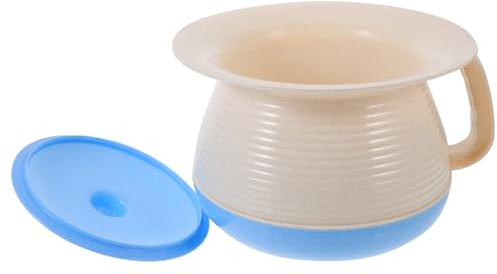 KAILIKETIY Pot de Chambre Garçon et Filles en Plastique Bleu avec Couvercle Hermétique Urinoir Portable pour Bébé Seau à Urine de Chevet Compact et Léger pour Maison Voyage et Camping