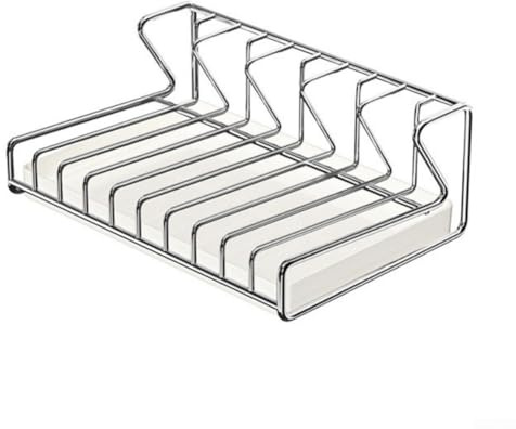 Aprilsunnyzone Griglia in acciaio inox per asciugare i piatti con vassoio rimovibile per raccogliere l'acqua e prevenire le pozzanghere del piano di lavoro (B)