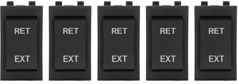 Alomejor Lot de 5 Interrupteurs à Bascule de Remplacement pour Prise d'alimentation de Remorque en Plastique et Laiton DPDT 4 Broches 3 Positions Facile à Installer pour Remorque de Camping-car,