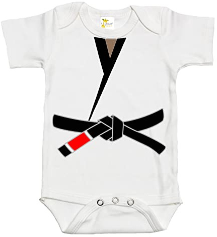 Rapunzie Black Belt Karategi Baby Bodysuit Cute Karate Baby Clothes for Boys and Girls (12-18 Months)