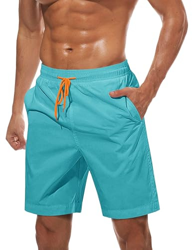 TACVASEN Mens Swim Trunks Quick Dry Beach Shorts with Pockets Summer Holiday Shorts Water Sports Bathing Suit Board Surf Shorts Surfing Boardshorts , Blue Sky Blue, 36