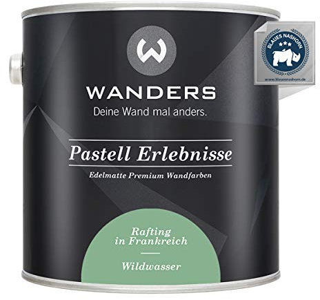 Wanders Pastell Erlebnisse 2,5L - Wildwasser/Blasses Grün - Edelmatte Wandfarbe! Küchenmöbellack und Möbelfarbe. Kreidefarbe für Holz & mehr. Hohe Deckkraft, schnell trocknend