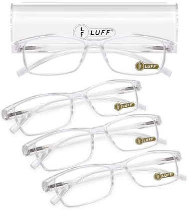 LUFF 4Pcs Anti-Blue-Ray-Lesebrille Tragbare Ultraleichtleser