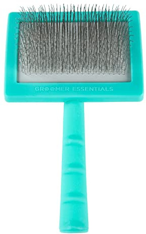 Groomer Essentials Long Pin Universal Pet Slicker - Large - Gets Rid of Debris, Loose Hair and Mats/Knots in the Fur - For Medium-to-Long Haired or Curly Dogs