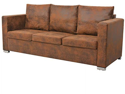MOONAIRY 3-Sitzer Sofa, Bodensofa, Chaiselongue, Kleines Sofa, Couch, Cauchsofa, Relaxsofa, Sofas & Couches, Wohnzimmer Sofa, für Jugendzimmer, 191 x 73 x 82 cm Künstliches Wildleder