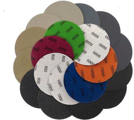 30pcs Disques de Ponçage Rond 100mm Grain 800-3000 Crochet et Boucle Violet | Grain 800/1000/1200/1500/2000/3000