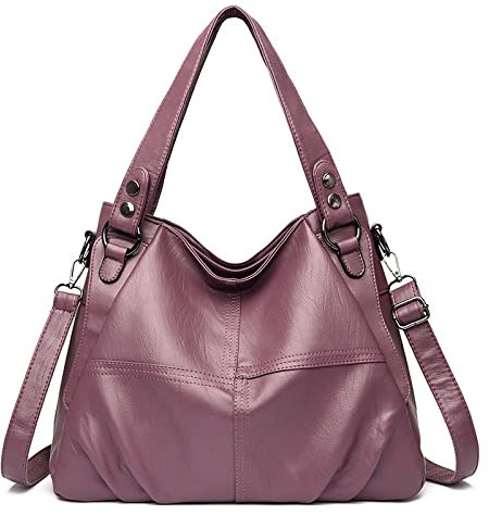 Weiche Leder Damentasche Mittleren Alters Und Ältere Dame Muttertasche Große Kapazität Eine Schulter Kreuzhandtasche Schaffell Weiche Ledertasche, Lila