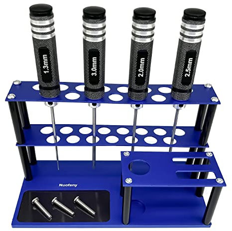 Nuofany Kit de rangement pour tournevis – Outils RC avec plateau à vis intégré, tournevis cruciforme hexagonal, pinces – Support de rangement