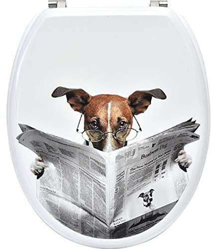 🆄🅽🆂🅴🆁 𝗧𝗜𝗣𝗣: LiKeKa® Toilettendeckel aus Holz, WC-Sitz mit Motiv und leichter Reinigung, Klodeckel passend für handelsüblichen WC-Becken, Belastung der Klobrille 150kg (Karamel)