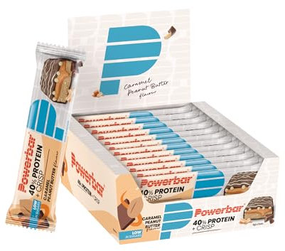Powerbar - 40% Protein+Crisp - Caramel Peanut Butter - 12x40g - High Protein Riegel - zuckerarm