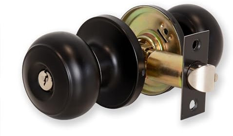 XFORT Pomo para puerta de entrada, color negro mate