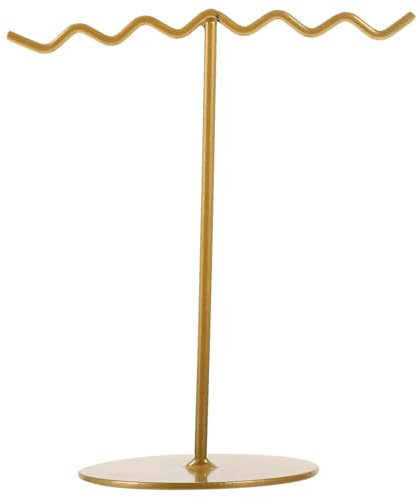 Golden Iron Jewelry Organizer Stand - Multi-Functional Earring Holder Necklace Display Rack Space-Saving Jewelry Tree for Home Decoration