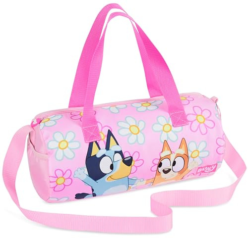 Bluey Duffle Bag for Kids Cute Travel Bag Holdall Weekend Bag for Sports PE Swimming Dance with Side Pockets Travel Essentials
