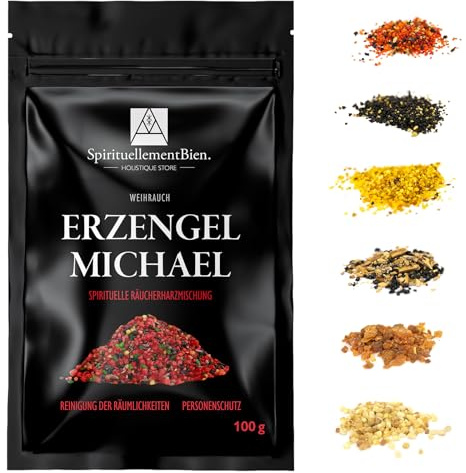 Weihrauch Erzengel Michael – Heiliges & Authentisches Harz in Körnerform 100 g – Für Räuchergefäß oder Duftbrenner – Raumreinigung – Schutz der Personen – Alternative zu Räucherstäbchen/-Kegeln