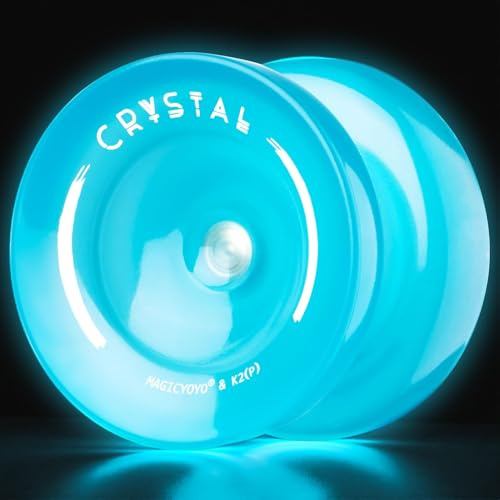 yoyo JoJo Responsive para niños, profesional Unresponsive para avanzados, azul JoJo K2 brilla en la oscuridad, plástico con dedos Spin Trucos Jo Jo + 12 cuerdas