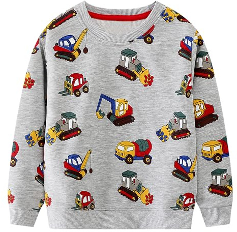 Baogaier tröjor pojkar långärmad tröja bomull barn dinosaurier skjortor sport t-shirt långärmad tröja sportkläder utan huva varm vinter vår höst toppar 2–7 år storlek 92–122, Bagger, 92-98