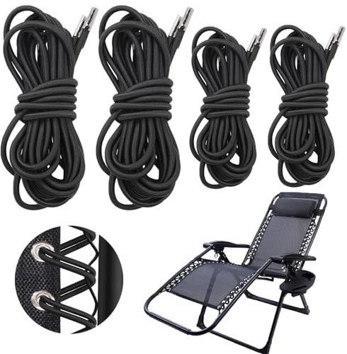 4 Piezas Cuerda de Repuesto para Sillón Reclinable, Cordones de Repuesto Universales para Silla de Gravedad Cero Reclinables Cuerdas Elásticas para Tumbona de Jardín, Hamacas, Tumbona Plegable