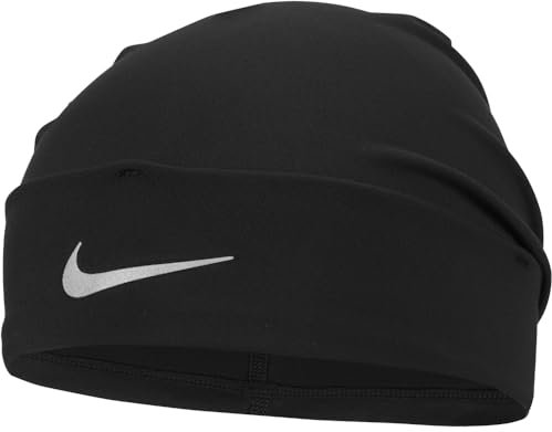 NIKE Berretto Unisex Peak Dri-Fit Cu, Nero/Argento, Taglia Unica