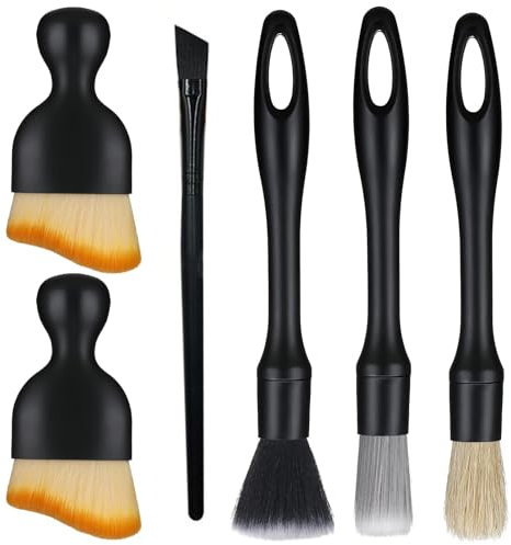 ZPLASK 6 Pcs Car Detailing Bbrushes, Car Interior Dust Sweeping Soft Brush, Car Interior Brush Used to Clean the Internal Structure of The Car/Wheels/Recorder/Keyboard/Fan