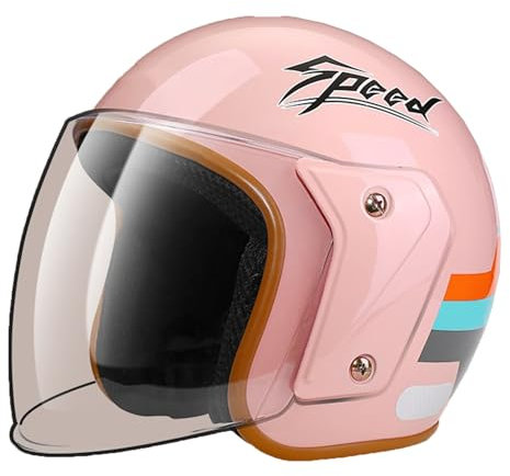 retrò Casco Scodella Portatile Mezzi Caschi Jet, Mezzo Casco da Motociclista Vintage Caschi Caschi Casco A Scodella Scooter Motorino ECE Omologato Mezzo Elmetto da Moto retrò