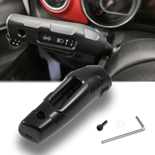 CTcar Extensión de palanca de interruptor intermitente para Jeep Wrangler JL/Gladiator JT 2018-2025 | Accesorios para bastón negro mate con recorrido de conmutación acortado. Accionamiento más rápido