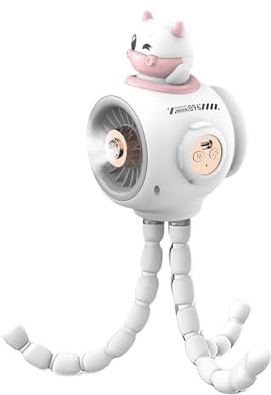 Ventilador con nebulización para cochecito | Ventilador con pulverización de agua para carritos de ruedas - 3 velocidades ajustables, alimentación USB y diseño compacto para compras, camping, coche y
