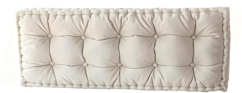 Genérico Cojín De Banco De 10cm De Grosor para Interior, Cojín De Asiento con Mechones, Cojín De Repuesto para Muebles De Jardín para Exterior, Patio, Alféizar De Ventana, Sofás,Beige,80x60cm