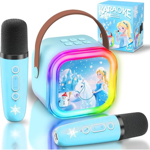Girls Birthday Presents Gift Princess Frozen Toys Karaoke Machine 2 Microphones Birthday Girls Toys 3 4 5 6 7 8 Year Old Girl Gifts for 3 4 5 6 7 8 Year Old Kids