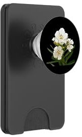 White Oleander Black Outline Art PopSockets PopWallet for MagSafe