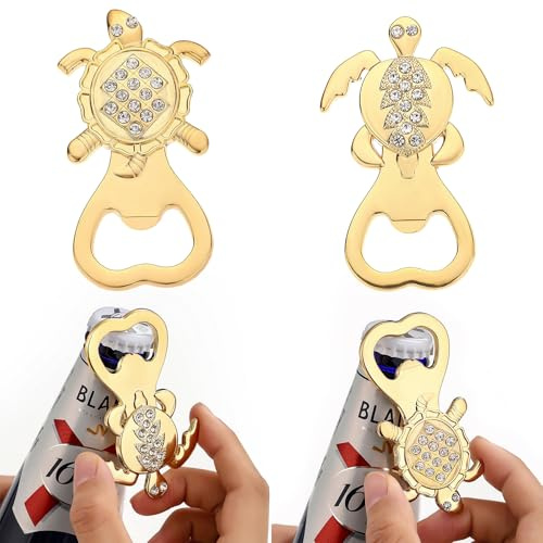 2 Piezas Abrebotellas, Abridor De Botellas Fabricadas En AleacióN De Zinc, Con Incrustaciones De Diamantes Artificiales, Un Regalo úNico Para Los Amantes De La Cerveza
