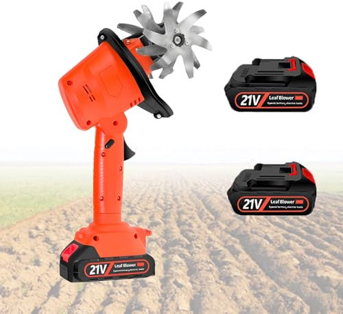 Motocoltivatore Elettrico Senza Fili, Micro Motocoltivatore Portatile, Profondità Di Lavoro Di 10 Cm, Mini Motocoltivatore, Motozappa Per L'Agricoltura,Electrictiller-2batteries