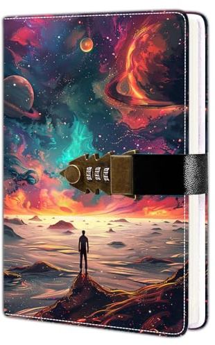 HwxBen Taccuino con chiusura a combinazione – Diario A5 da 244 pagine per appunti, pensieri e sogni, design elegante in pelle PU, idea regalo per adulti, adolescenti o amanti della scrittura.