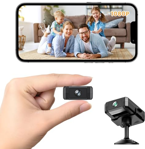EKJANEPE Mini Camera, 4K Wireless WiFi Home Security Camera, Indoor Camera with Night Vision, Motion Detection, Cloud & SD Card Storage for Home Surveillance