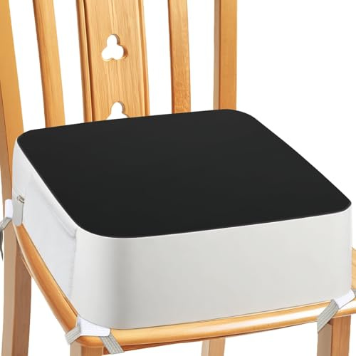 Rehausseur de chaise pour enfant Aqash - 4 points d'ancrage, 9,6 cm de hauteur pour les jeunes enfants à la table à manger avec poches latérales, coussin de siège antidérapant et portable pour enfants