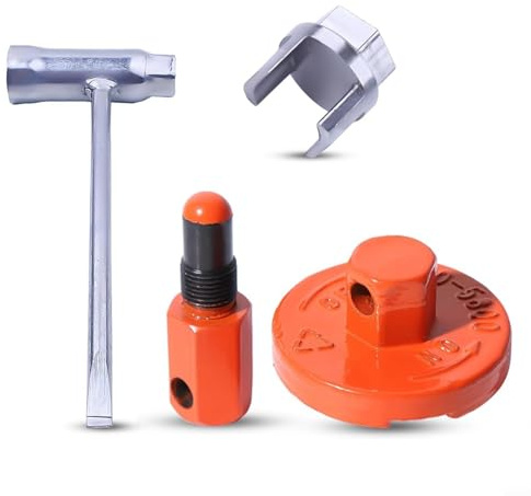 NexRen Juego de herramientas de extracción de volante de embrague, para motosierras 340 345 346 350 351, tope de pistón con extractor de embrague y llave, herramienta de desmontaje de metal para