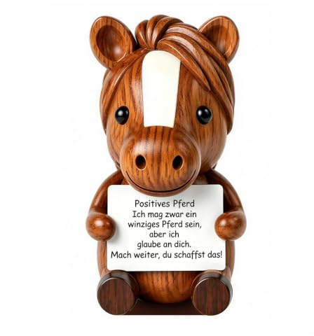 Onperpoe 2D Pferde Figuren, Holzfigur Statue Deko, Deko Figuren für Wohnzimmer, Schlafzimmer, Badezimmer, Büro Bücherregal Dekoration, Mutmacher Geschenk für Pferdeliebhaber Familie, Freunde
