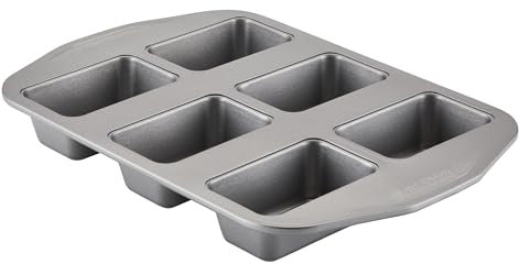 Circulon Nonstick Bakeware 6-Cup Mini Loaf Pan, Gray