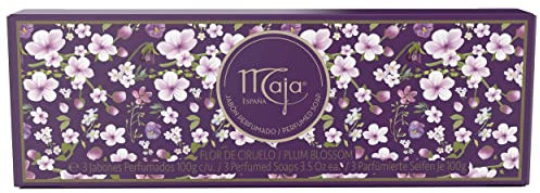 Maja Seifenset Pflaumenblüte - Parfümierte Luxusseife in hochwertiger Verpackung - weiblich, süßer Duft - Geschenkidee - 1er Pack (3x100g)