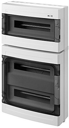 Sicherungskasten Kleinverteiler IP55 Aufputz 57 Module 3-reihig inkl. Hutschiene und PE-/N-Klemmen Control LUX-PLUS