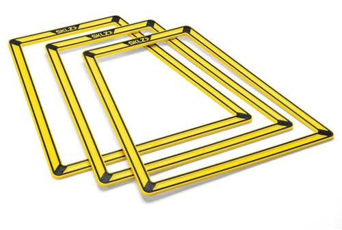 SKLZ Entrenador de Agilidad Pro,Mejora tu Velocidad y Agilidad,Set de 10 Piezas,Diseño Trapezoidal,Ideal para Entrenamiento en Césped,Pistas y Canchas - Color Amarillo,Portátil y Duradero