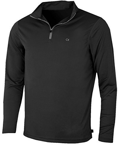 Calvin Klein Mens Harlem 1/4 Zip Pullover - Black - L