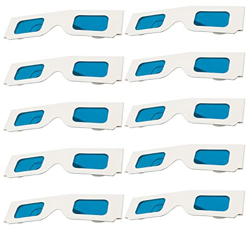 Othmro 20 gafas de anaglifo 3D azules/cian, gafas de visión 3D dimensionales para TV, juegos, DVD, video virtual 3D