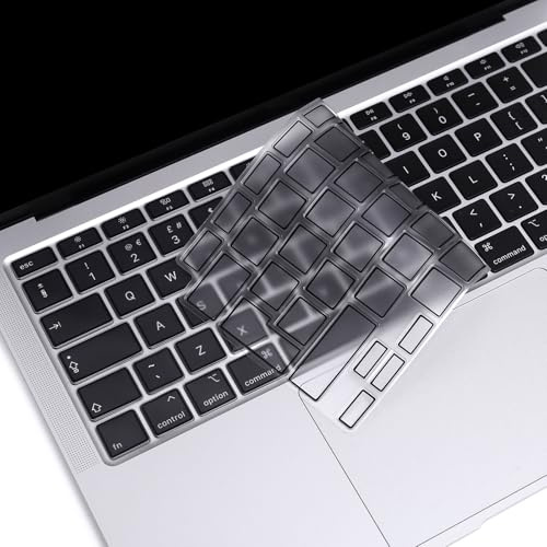 MOSISO Ultra Dünn TPU Tastaturschutz Nur Kompatibel mit MacBook Air 13 Zoll 2022 2021 2020 A2337 M1 A2179 Hinten Beleuchtet Tastatur mit Retina Display&Touch ID,Weicher Hautschutz,Schwarz