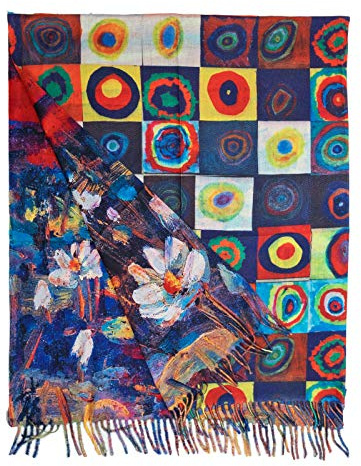 Toocool Bufanda Estola Unisex Klimt Van Gogh Kandinsky Monet Pañuelo Cuadros Famosos 70x170cm Mantón Obras de Arte Portátil A001 [Talla única, Círculos]