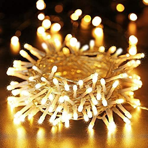 PhilzOps Noël Décoration Guirlande Lumineuse Extérieur, 20M 200 LED Intérieur Sapin de Noël Lumière Electrique Blanc Chaud Etanche 8 Modes Guirlande pour Mariage Anniversaire Fête Maison Jardin