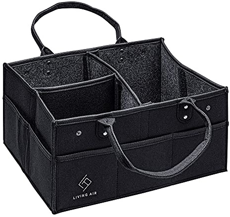 Living Air Faltbare Tragetasche für Auto & Wohnmobil aus Filz - Auto Organizer klein für Kofferraum/Beifahrersitz, Wohnmobil Zubehör
