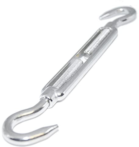Spannschloss M4 Form B Haken-Haken 2 Stück Edelstahl EN 1.4401 Spannschraube A4 NIRO, Nirosta